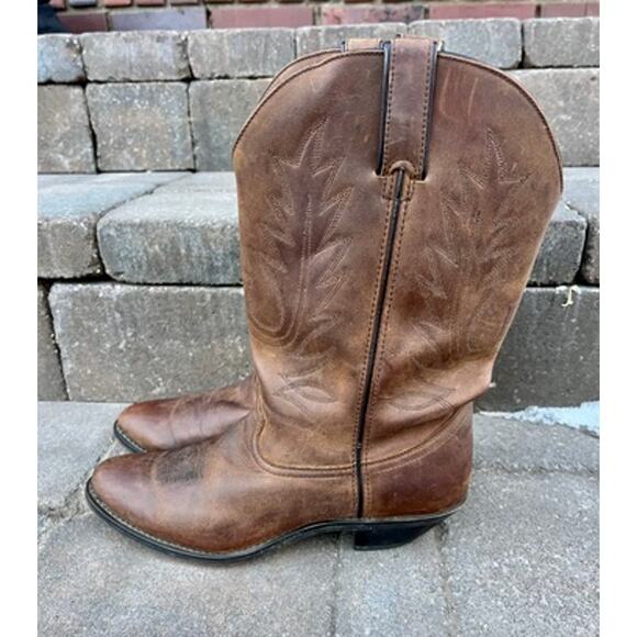 Women's Durango brown leather slouch cowboy western boots size 10 - Picture 2 of 7